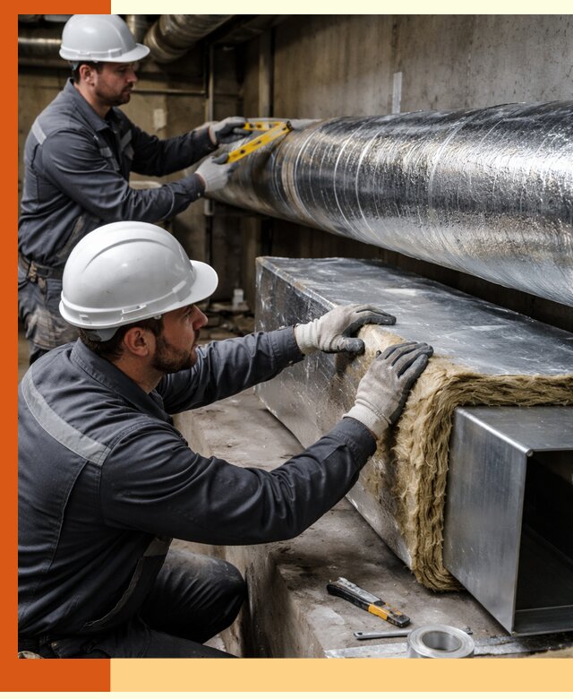 Профессиональное утепление воздуховодов и теплоизоляция в Новокуйбышевске