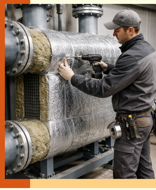 Утепление теплообменника в Новокуйбышевске — профессиональная теплоизоляция оборудования