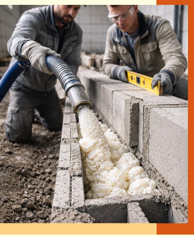 Заполнение колодцевой кладки ППУ в Новокуйбышевске от 4302 руб. за м2 | ТепломастерНвб