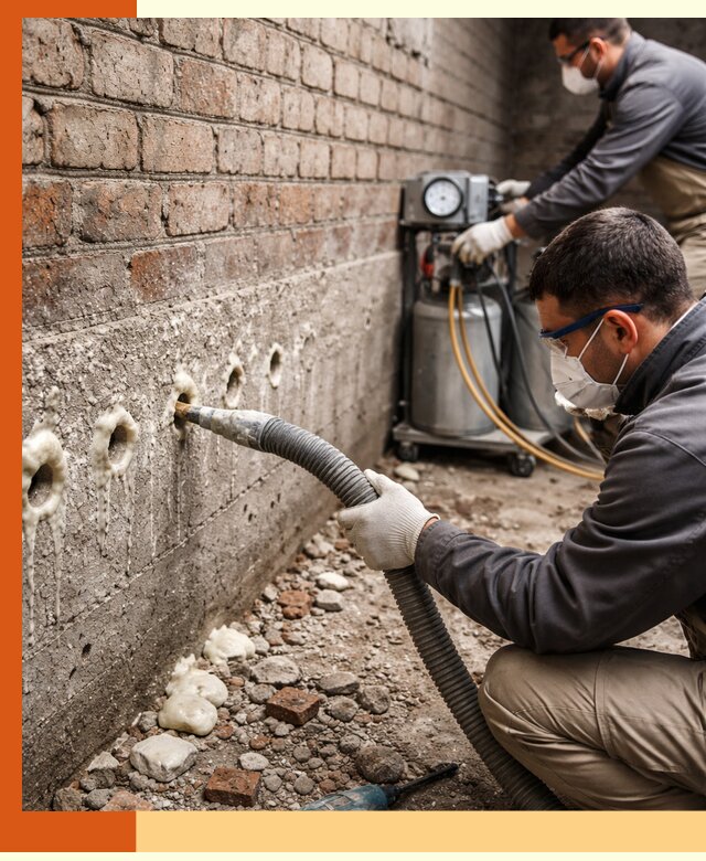 Заполнение колодцевой кладки ППУ в Новокуйбышевске быстро и герметично