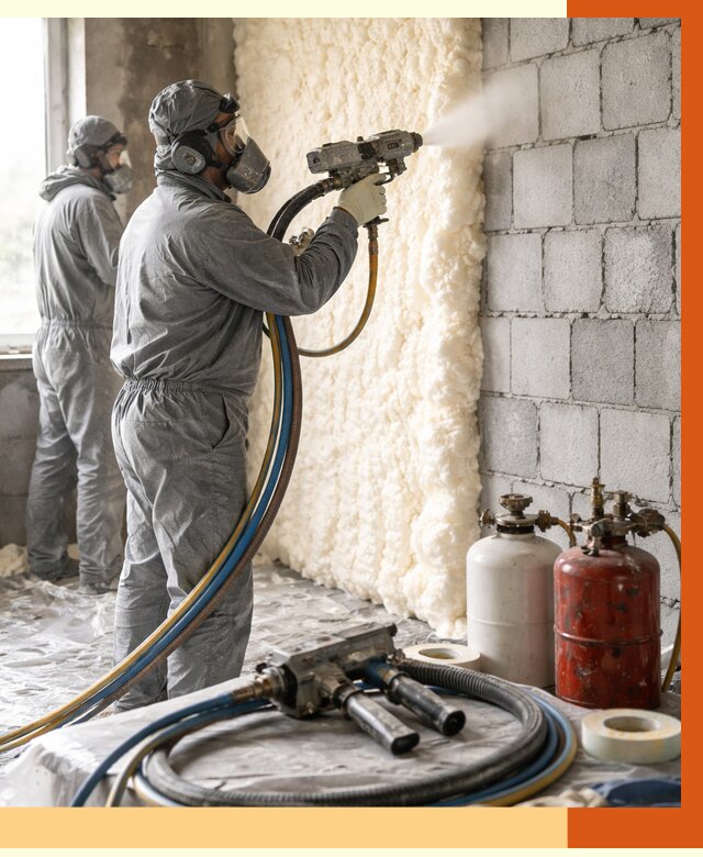 Утепление блочной стены ППУ в Новокуйбышевске от 4353 руб./м² — ТепломастерНвб