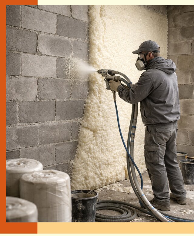 Утепление блочной стены ППУ в Новокуйбышевске качественно и надёжно