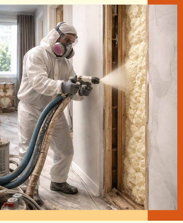 Межстеновое утепление ППУ в Новокуйбышевске от 2817 руб/м2 — межстенное утепление под ключ | ТепломастерНвб