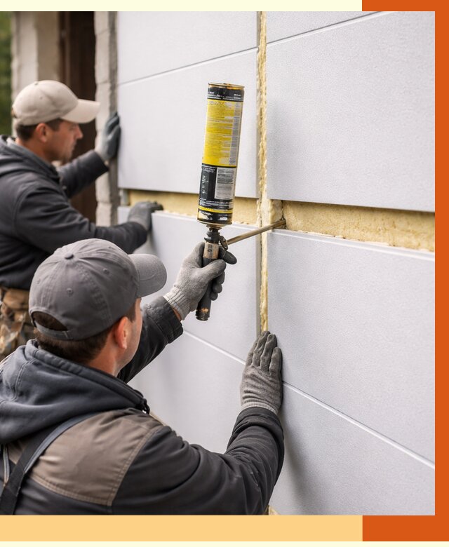 Утепление сэндвич панелей ППУ в Новокуйбышевске от 4302 руб. за м2 | ТепломастерНвб