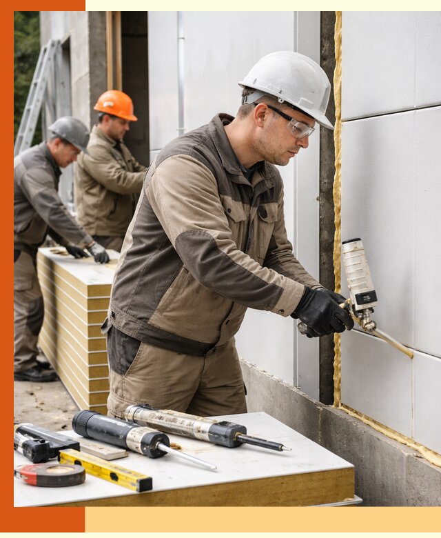 Утепление сэндвич-панелей пенополиуретаном в Новокуйбышевске