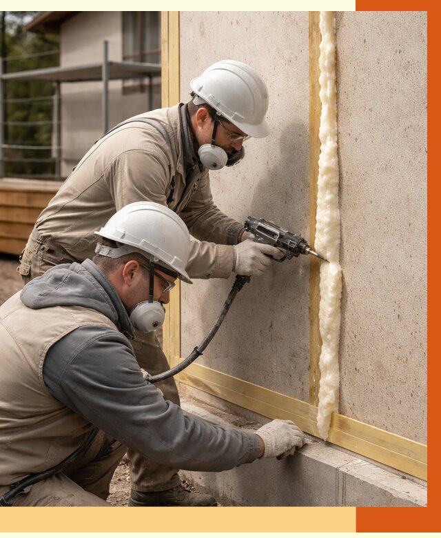 Утепление сип панелей ППУ в Новокуйбышевске от 4916 руб. под ключ | ТепломастерНвб