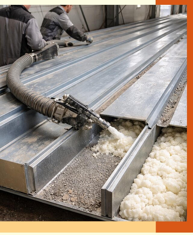 Заполнение пустот кровельных панелей в Новокуйбышевске от 7374 руб. под ключ | ТепломастерНвб