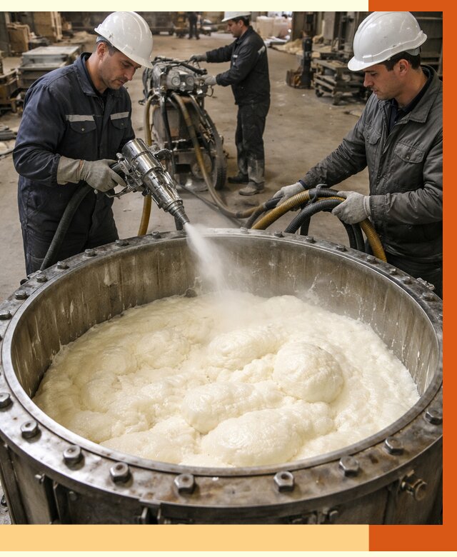 Заливка ППУ в емкости в Новокуйбышевске от 7425 руб. — утепление емкости под ключ | ТепломастерНвб