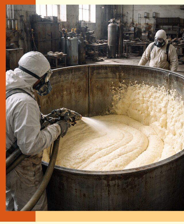 Заливка ппу в емкости с полной изоляцией и герметизацией в Новокуйбышевске