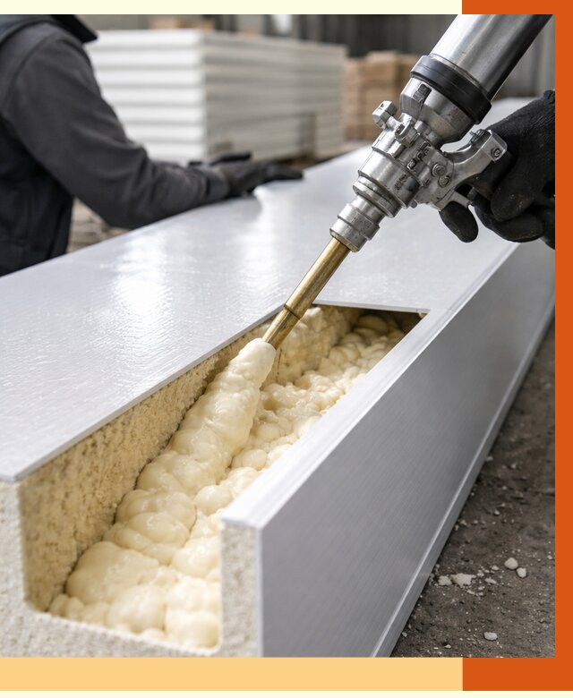 Заполнение пустот холодильных панелей в Новокуйбышевске от 7682 руб. | ТепломастерНвб