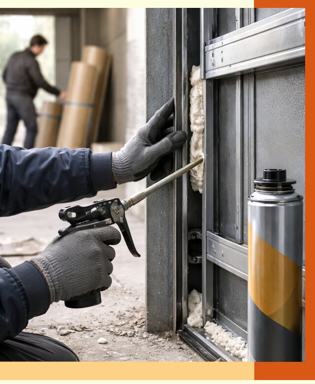 Заполнение пустот ворот в Новокуйбышевске от 4609 руб. — заливка ППУ, утепление под ключ | ТепломастерНвб