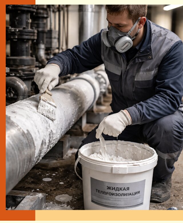 Утепление оборудования жидкой теплоизоляцией в Новокуйбышевске