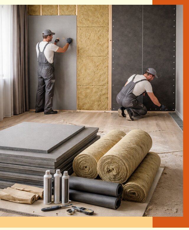 Шумоизоляция дома в Новокуйбышевске от 4609 руб/м2 — комплексная звукоизоляция под ключ | ТепломастерНвб