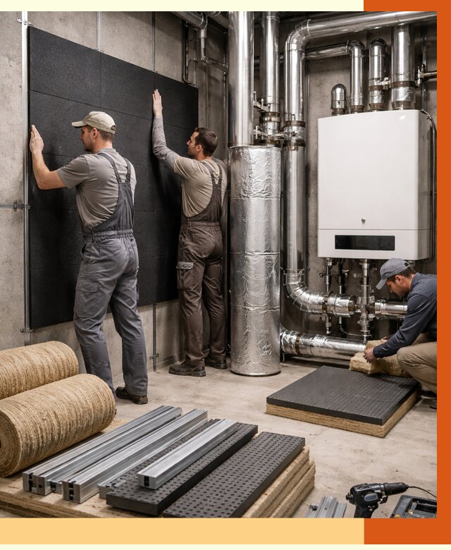 Шумоизоляция котельной в Новокуйбышевске от 6657 руб. под ключ | Профессиональная звукоизоляция — ТепломастерНвб