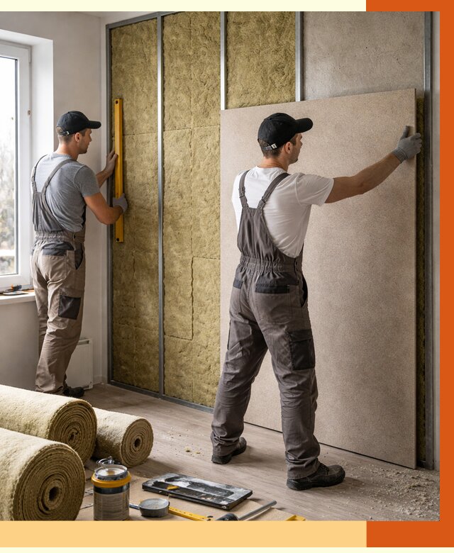 Шумоизоляция стен в Новокуйбышевске от 4609 руб/м2 — звукоизоляция стен под ключ | ТепломастерНвб