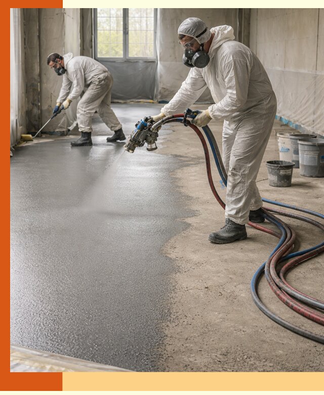 Гидроизоляция полимочевиной полов и конструкций в Новокуйбышевске