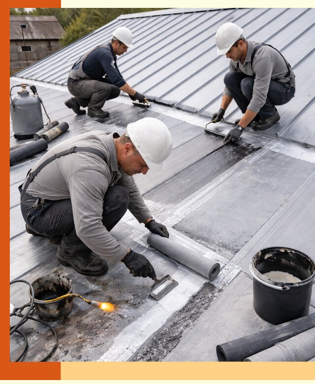 Гидроизоляция металлической кровли с гарантией в Новокуйбышевске