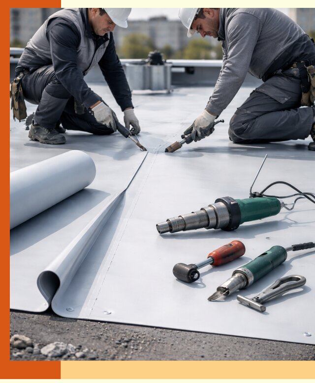 Гидроизоляция мембранной кровли в Новокуйбышевске: монтаж и ремонт быстро