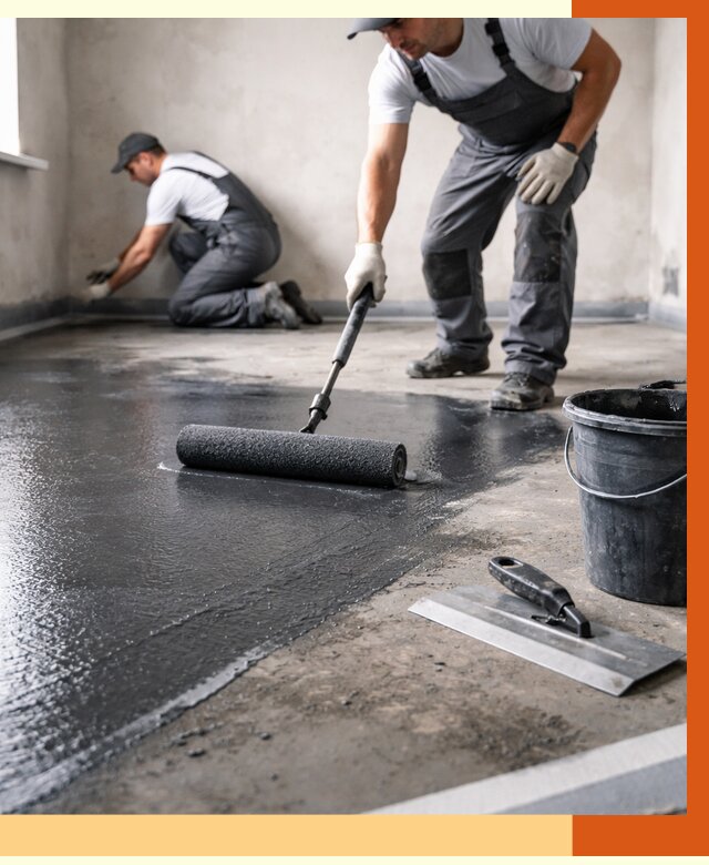 Профессиональная гидроизоляция пола в Новокуйбышевске от 8706 руб. под ключ | ТепломастерНвб