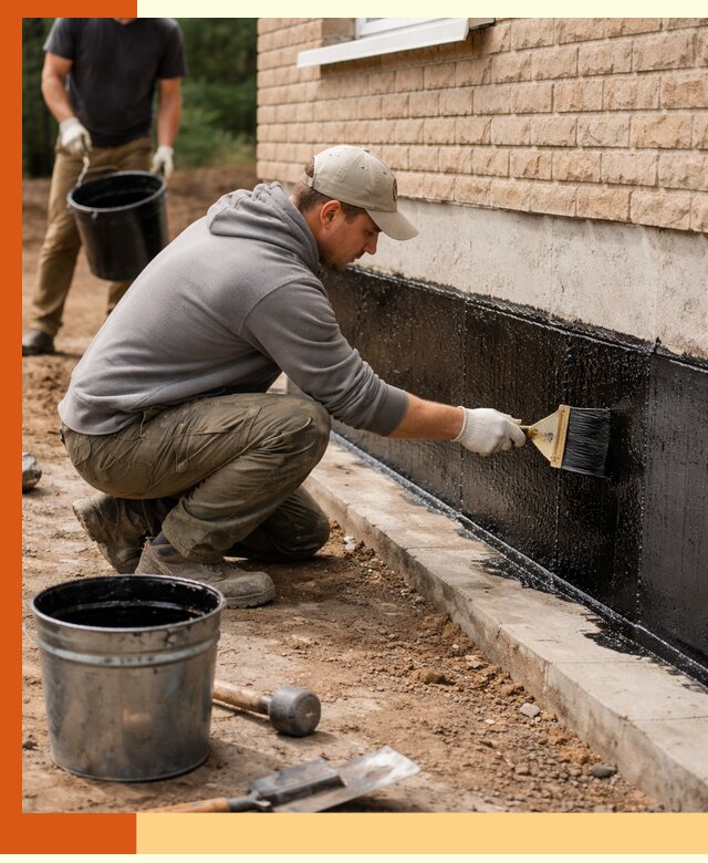 Гидроизоляция цоколя домов и зданий в Новокуйбышевске эффективными методами