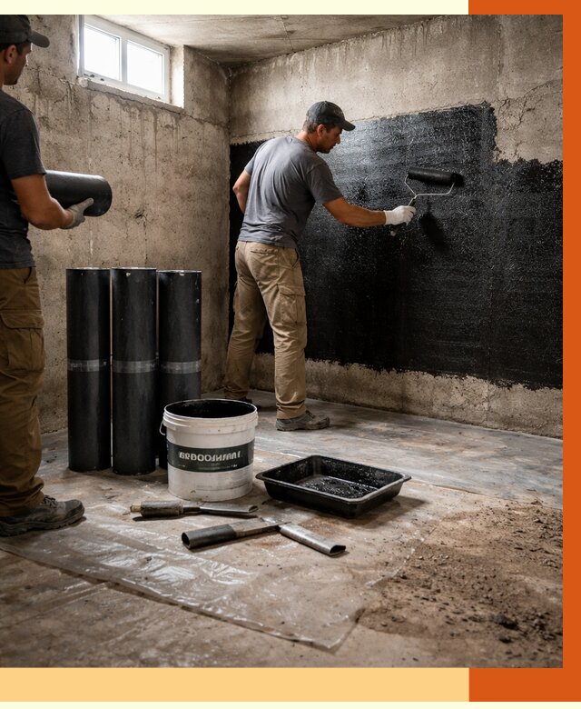 Гидроизоляция подвала в Новокуйбышевске от 3585 руб. под ключ | Профессионально — ТепломастерНвб