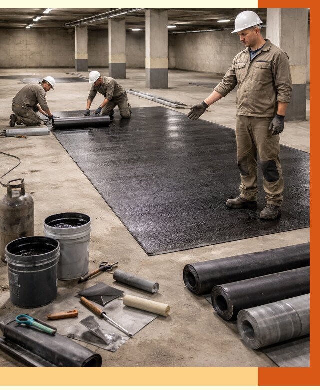 Гидроизоляция паркинга в Новокуйбышевске от 1229 руб/м² — профессиональная защита | ТепломастерНвб