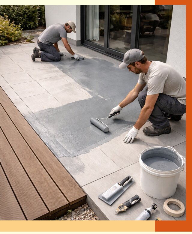 Гидроизоляция террасы в Новокуйбышевске под ключ от 7682 руб./м² | ТепломастерНвб