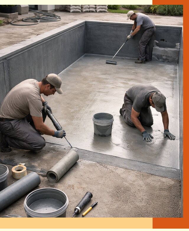 Профессиональная гидроизоляция бассейна в Новокуйбышевске от 6657 руб. за м2 | ТепломастерНвб