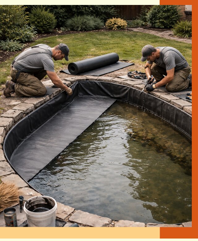 Гидроизоляция пруда в Новокуйбышевске от 15363 руб. под ключ | ТепломастерНвб профессионально