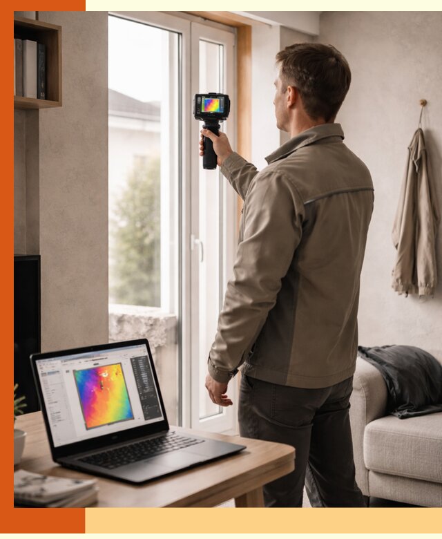 Тепловизионное обследование квартиры в Новокуйбышевске для поиска утечек тепла