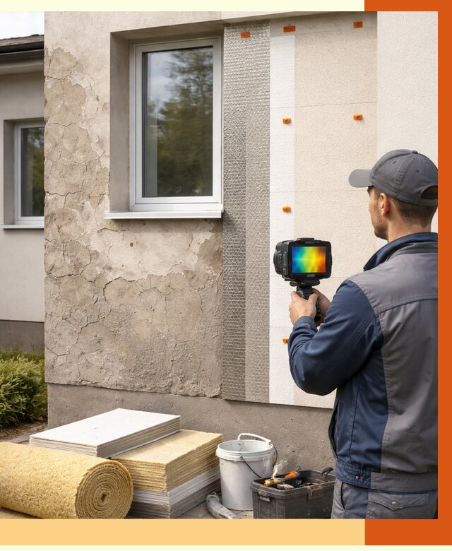 Тепловизионное обследование фасада в Новокуйбышевске от 4609 руб. под ключ | ТепломастерНвб