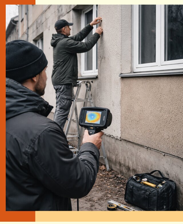 Тепловизионное обследование фасада в Новокуйбышевске для выявления дефектов