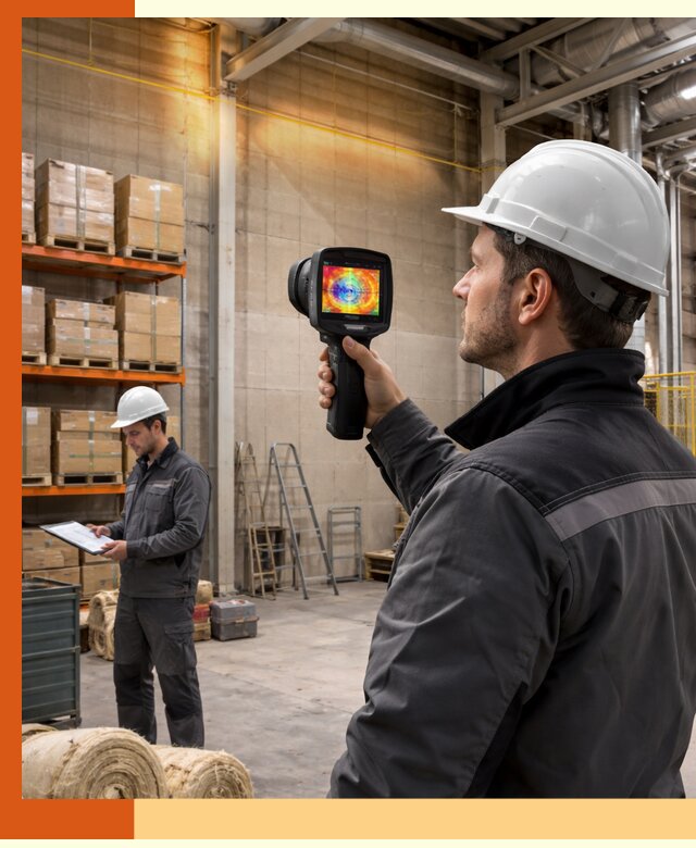 Тепловизионное обследование склада и выявление утечек в Новокуйбышевске