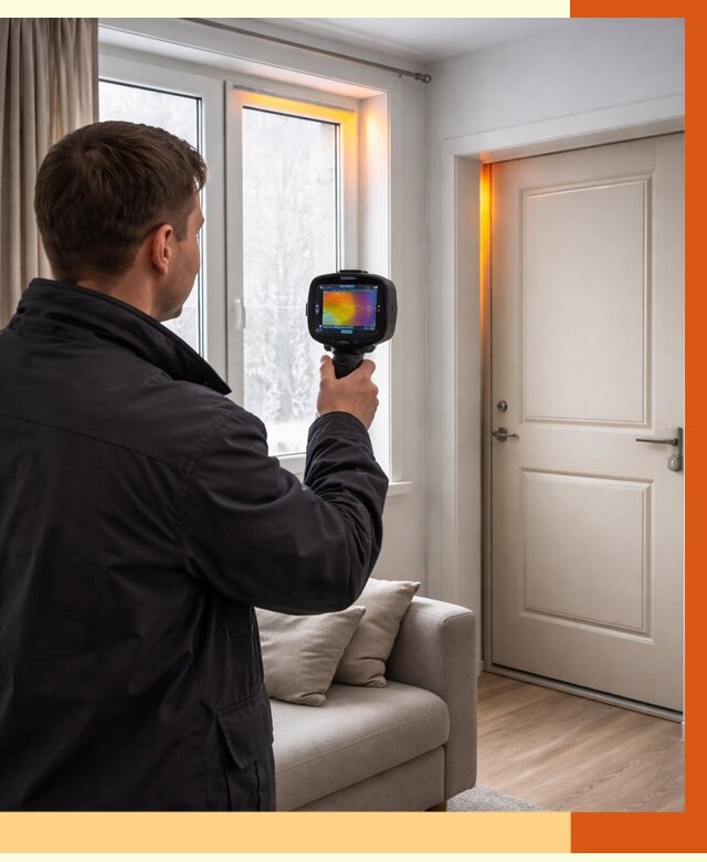 Тепловизионное обследование окон и дверей в Новокуйбышевске от 4609 руб. | ТепломастерНвб