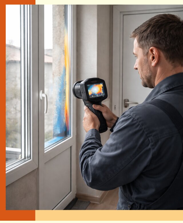 Тепловизионное обследование окон и дверей в Новокуйбышевске