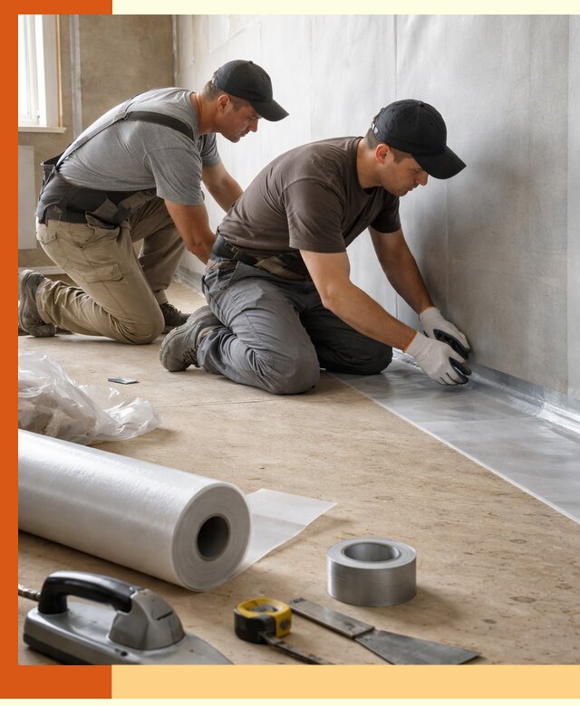 Монтаж пароизоляции для дома и помещений в Новокуйбышевске