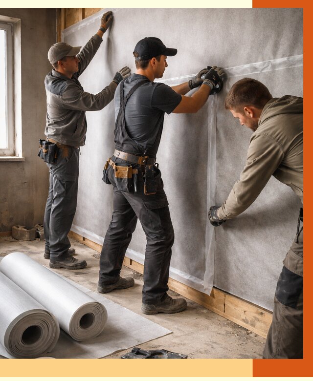 Монтаж ветроизоляции в Новокуйбышевске от 4609 руб./м2 — профессионально | ТепломастерНвб