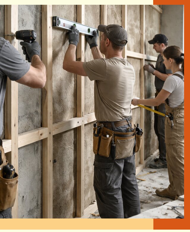 Монтаж обрешетки под утепление в Новокуйбышевске от 1178 руб/м² | Заказать у ТепломастерНвб